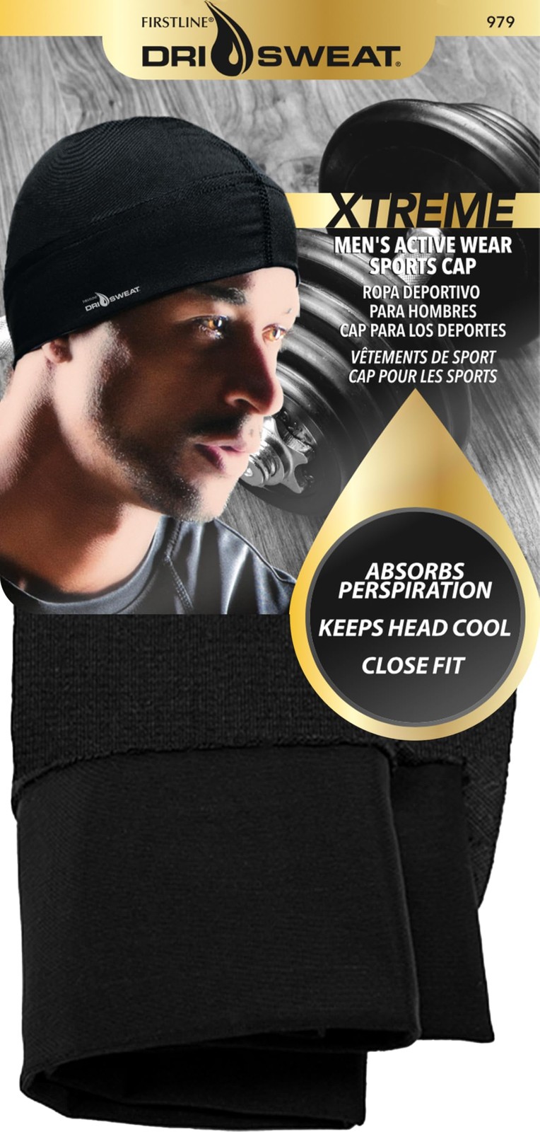 Dri Sweat mens Full Coverage skull caps, Black One Size,