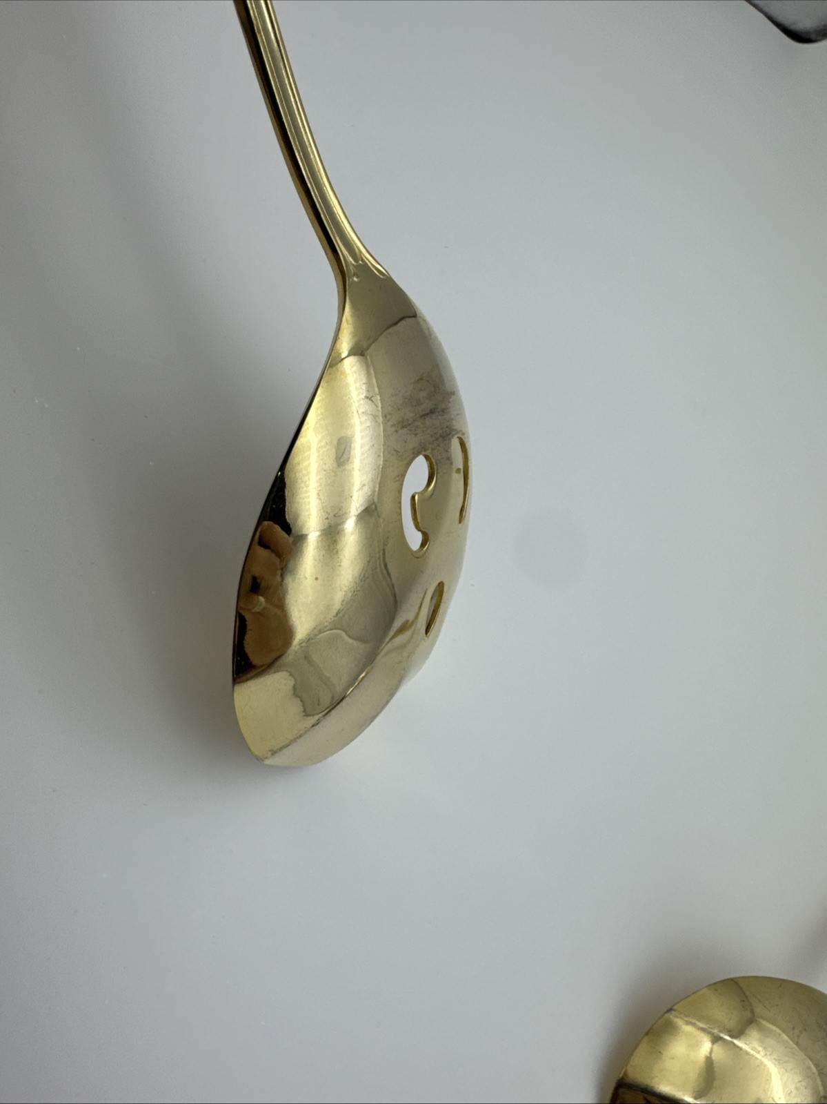3 Excel St Joan Gold Electroplate Solid & Pierced Casserole Spoon & Fork