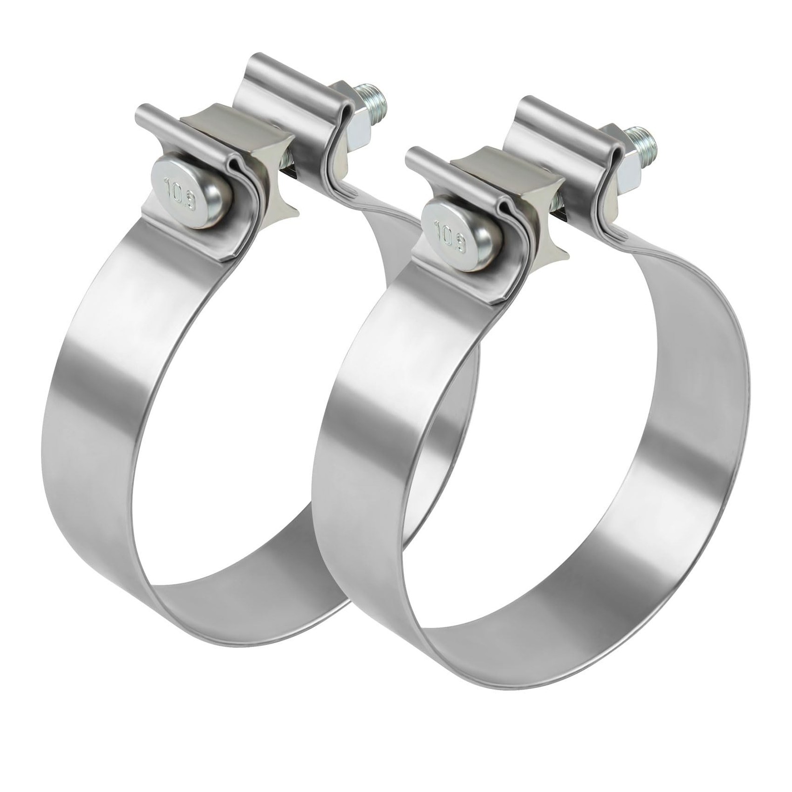 4 Inch Exhaust Clamp, 4" Narrow Band Muffler Clamp, Stainless Steel, 2pcs