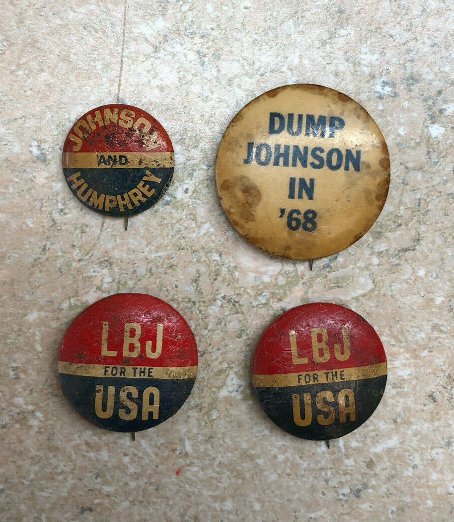 Lyndon B. Johnson 1960's Political Pin Lot * Lot of 4 Pins* FREE SHIPPING