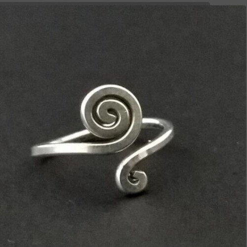 Solid Metal 925 Sterling Silver Womens Adjustable Toe Ring 14k White Gold Plated