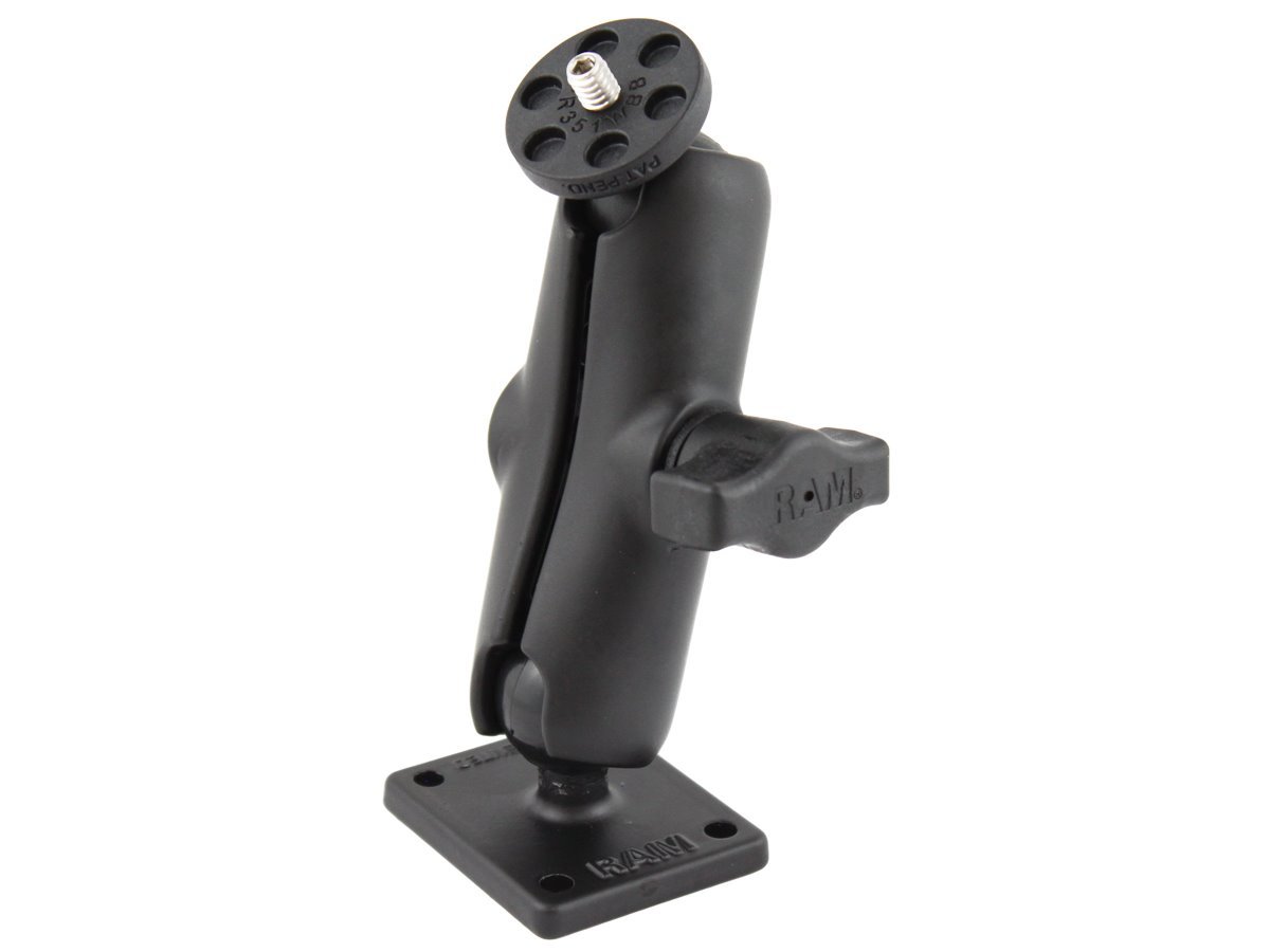 RAM Square Base Surface Mount w/ Threaded 1/4" - 20 Stud for Camera, Action Cam