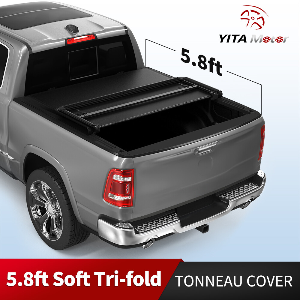 5.8 ft Tonneau Cover Soft Tri-fold for 2019-2025 Chevy Silverado GMC Sierra 1500