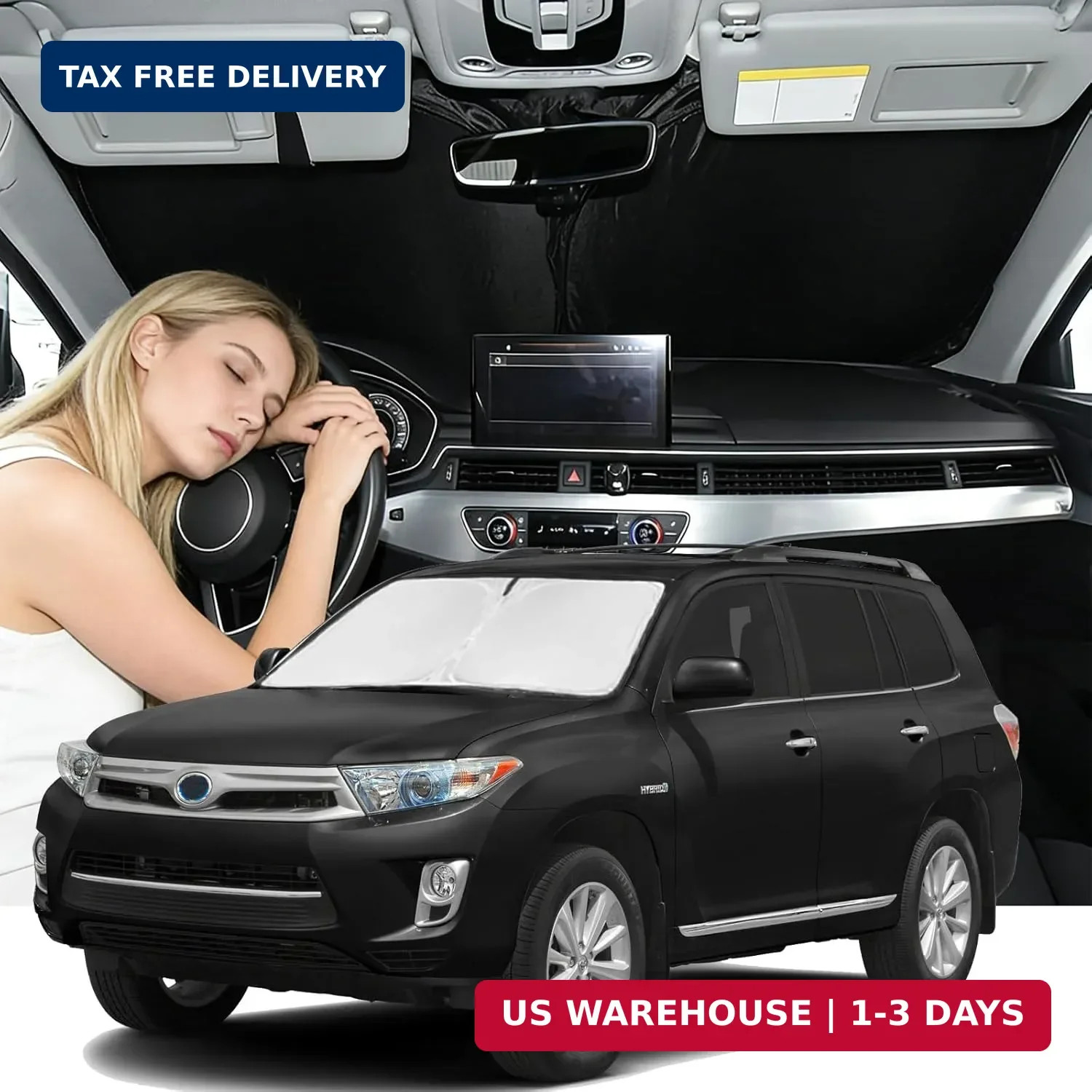 Windshield Sunshade for Toyota Highlander 2008-2013 Sun Shade Windshield Upgrade