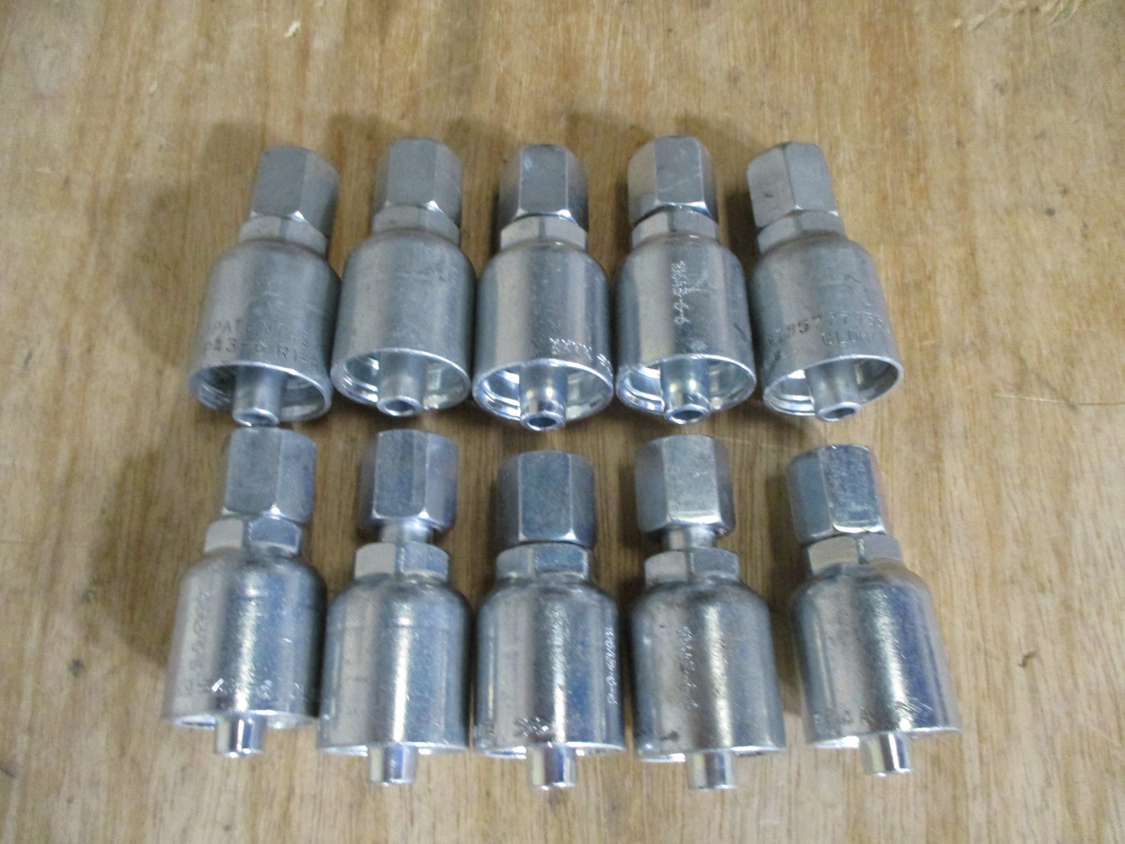 10 Pack Genuine Parker Hydraulic Hose Fittings 10643-6-6 3/8" FJIC STRAIGHT