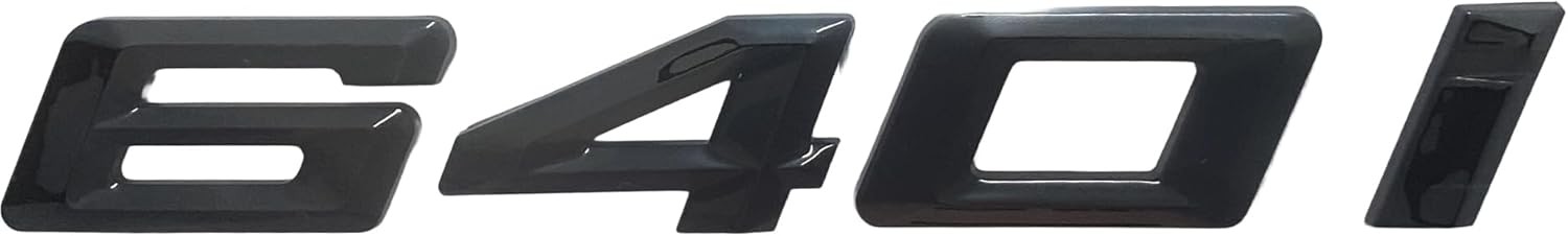For BMW 640i Emblem – 3D Metal Style Black Badge Decal Car Letters & Numbers