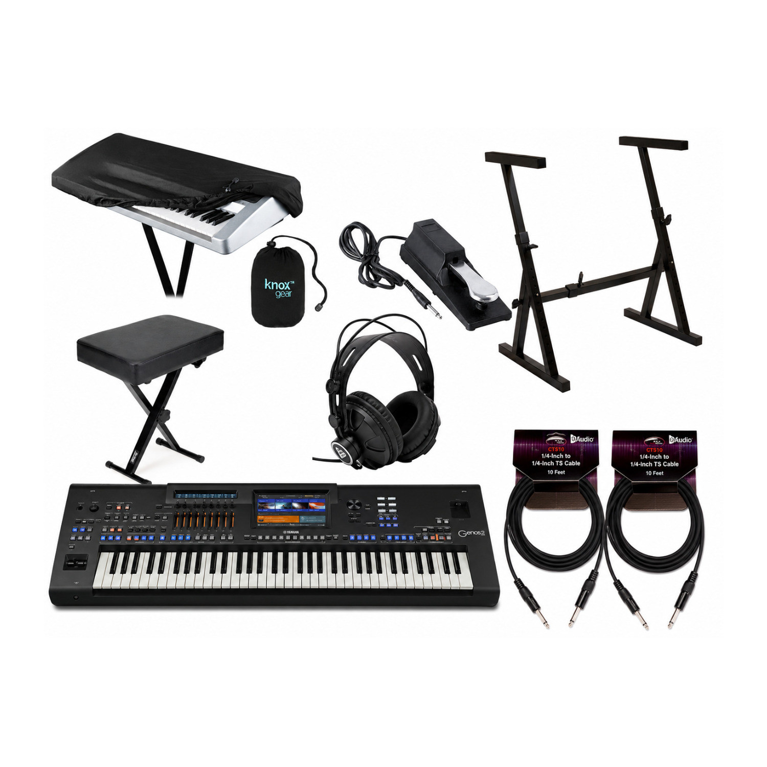 Yamaha Genos2 Flagship Arranger Workstation Bundle with Accessories
