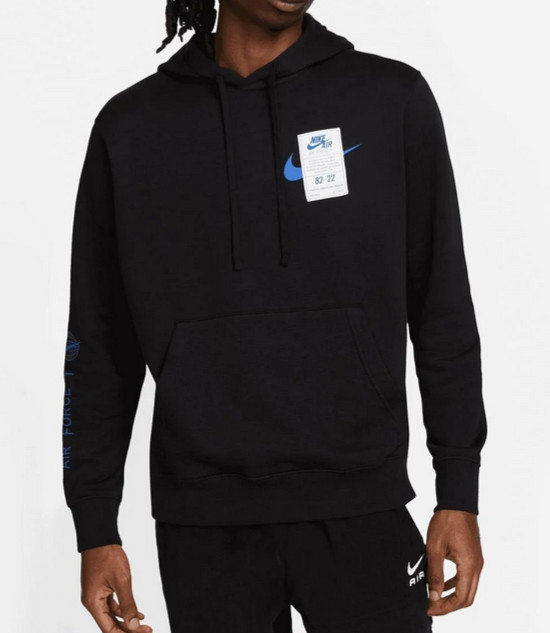 Mens Nike Gym Athletic Air Force Hoodie AF1 Open Hooded Sweatshirt Pullover New