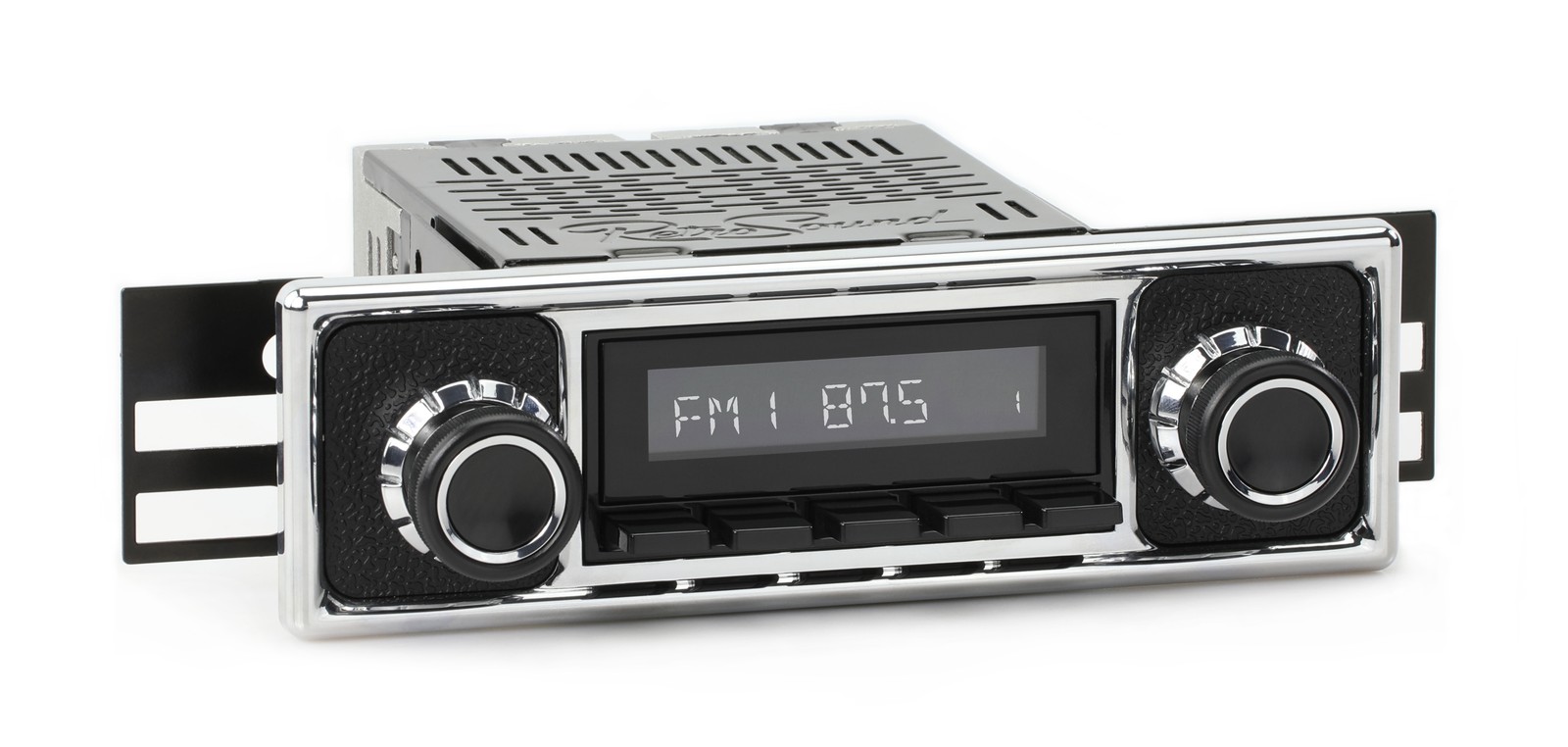 RetroRadio for 1955-59 Mercedes-Benz 300 Series with Black Pebbled/Chrome Facepl