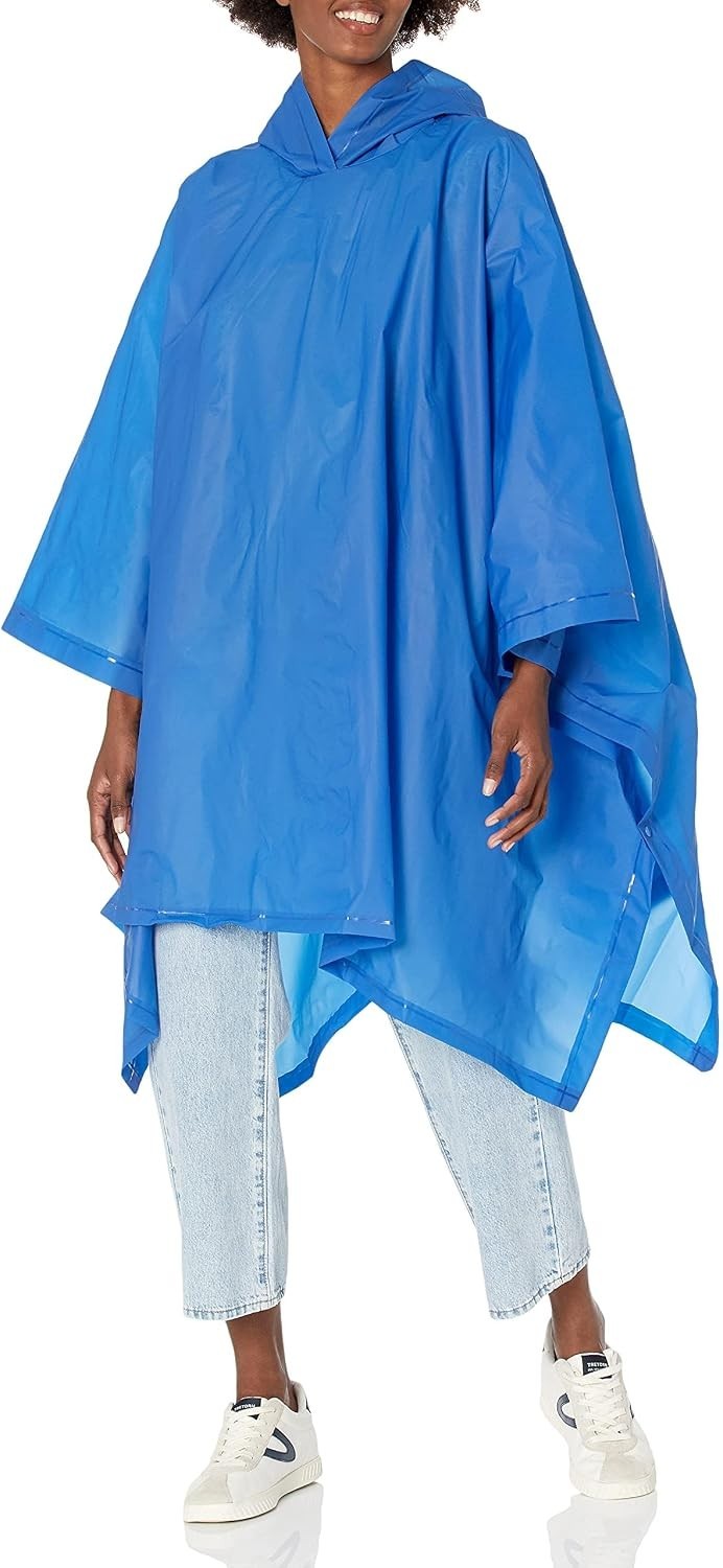 Lightweight Adult Rain Poncho Travel Friendly Waterproof Wet Weather Gear