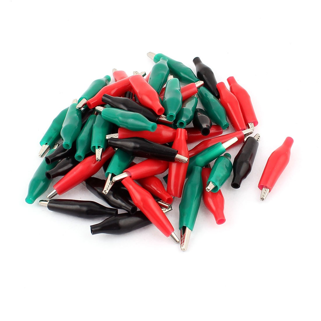 54 Pcs Crocodile Alligator Test Clip Tri Color for Electrical Battery Clamp