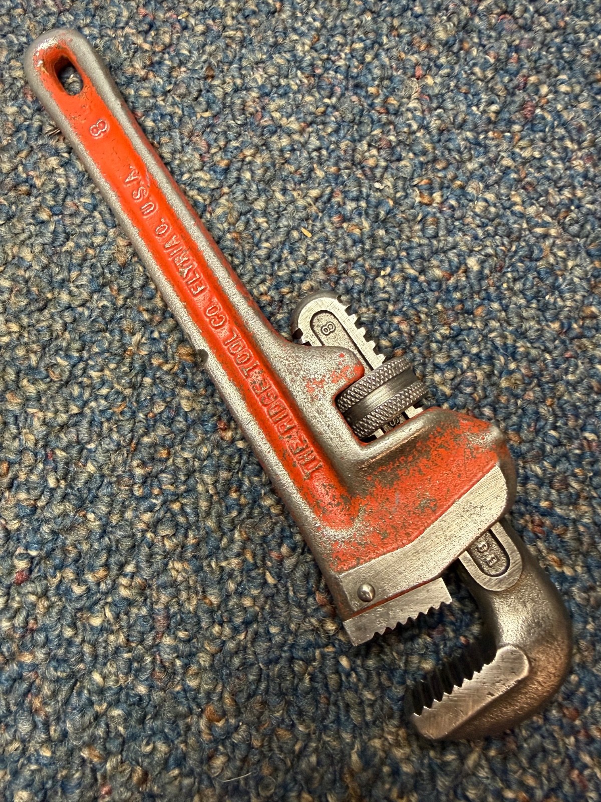 Vtg Ridgid 8" pipe wrench, vg condition