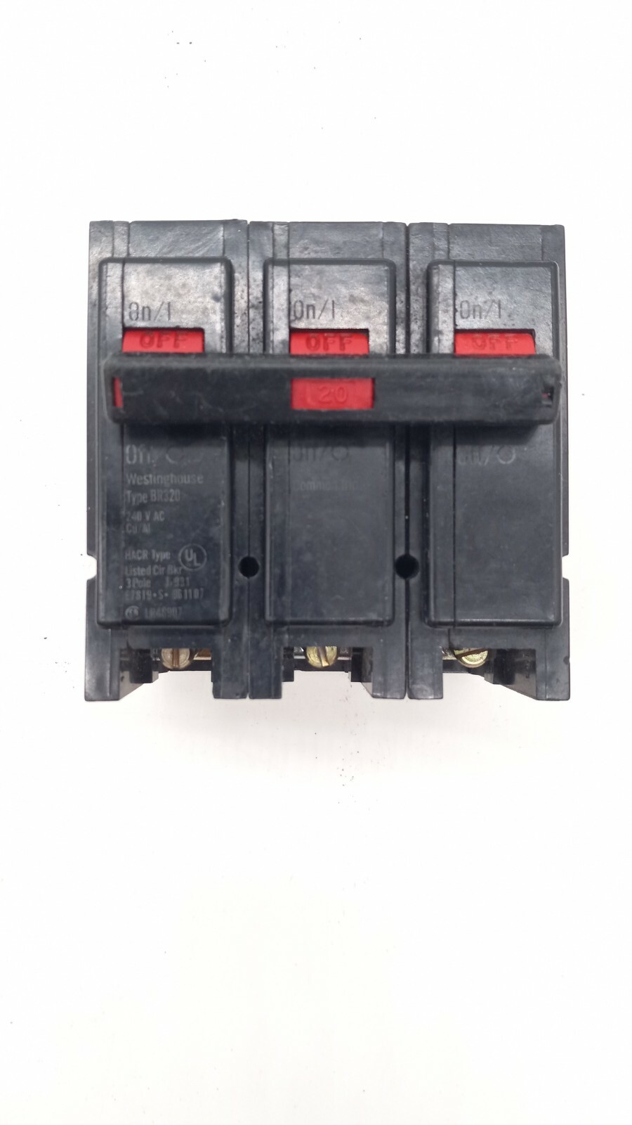 Westinghouse BR320 /20 amp /3 pole/ 240 vac circuit breaker