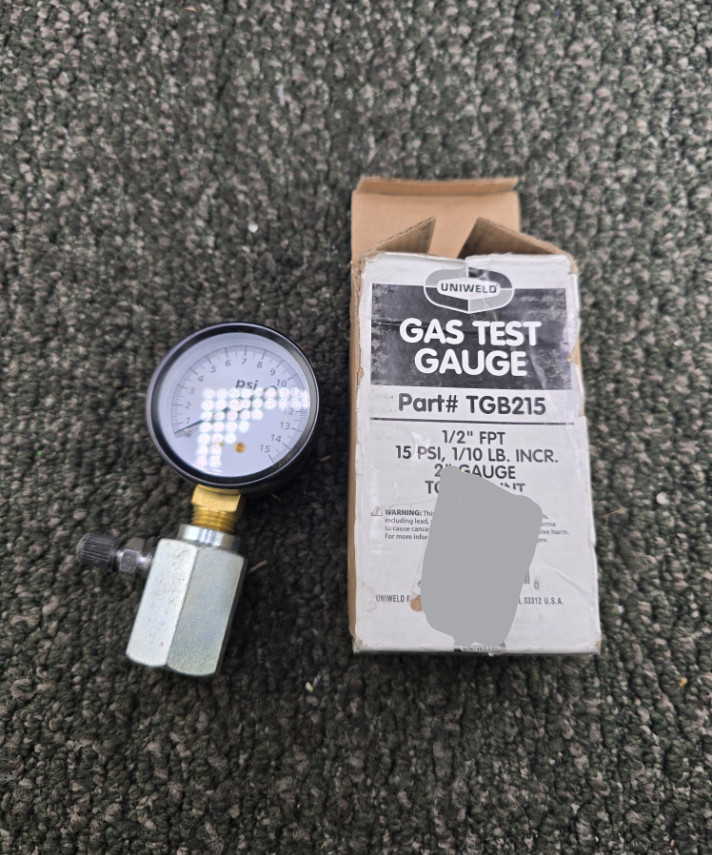 (QTY 3) UNIWELD TGB215: 1/2" FPT 15 PSI, 1/10 LB. INCR. 2" GAUGE TOP MOUNT