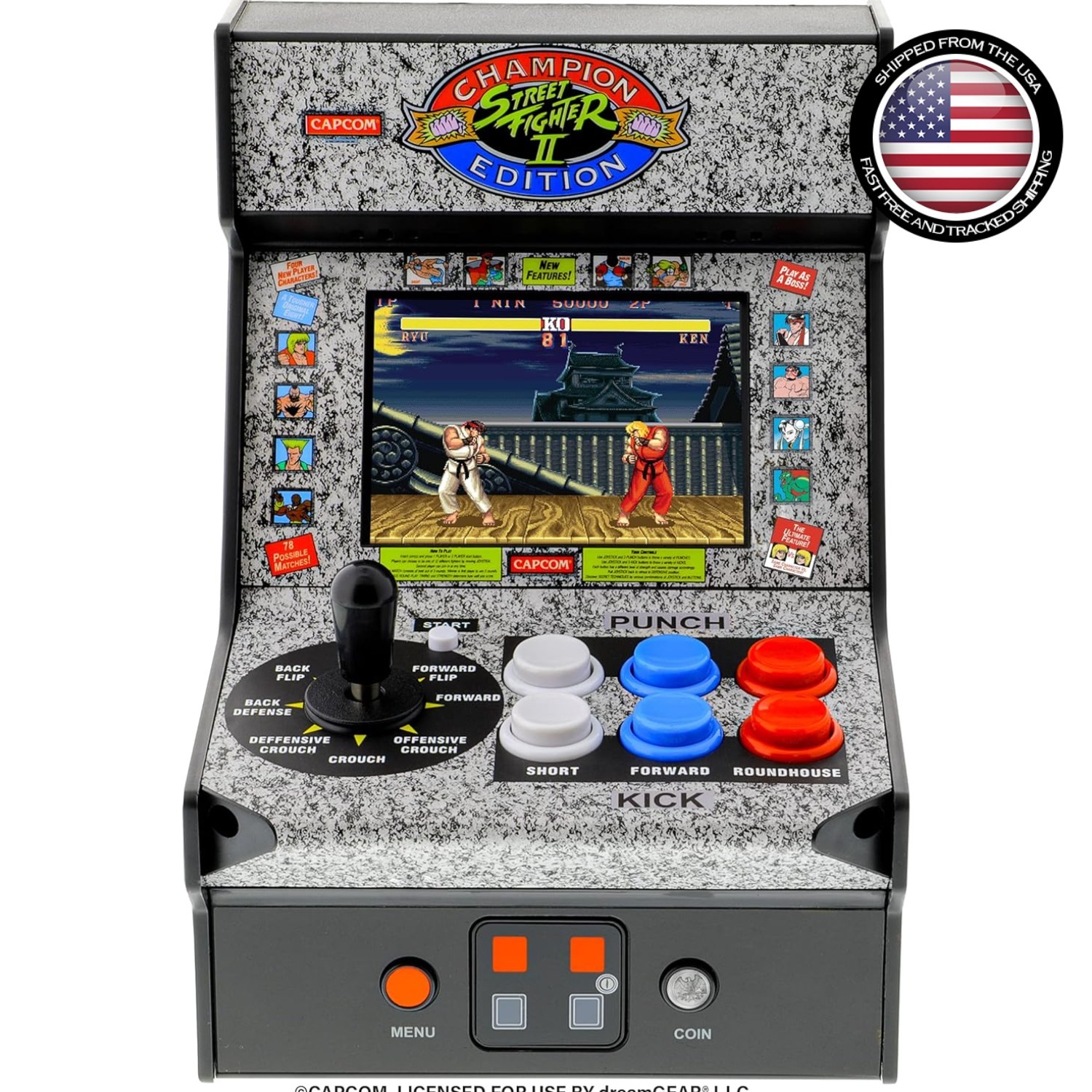 Street Fighter II Champion Edition Mini Arcade Machine - Retro Gaming Experience