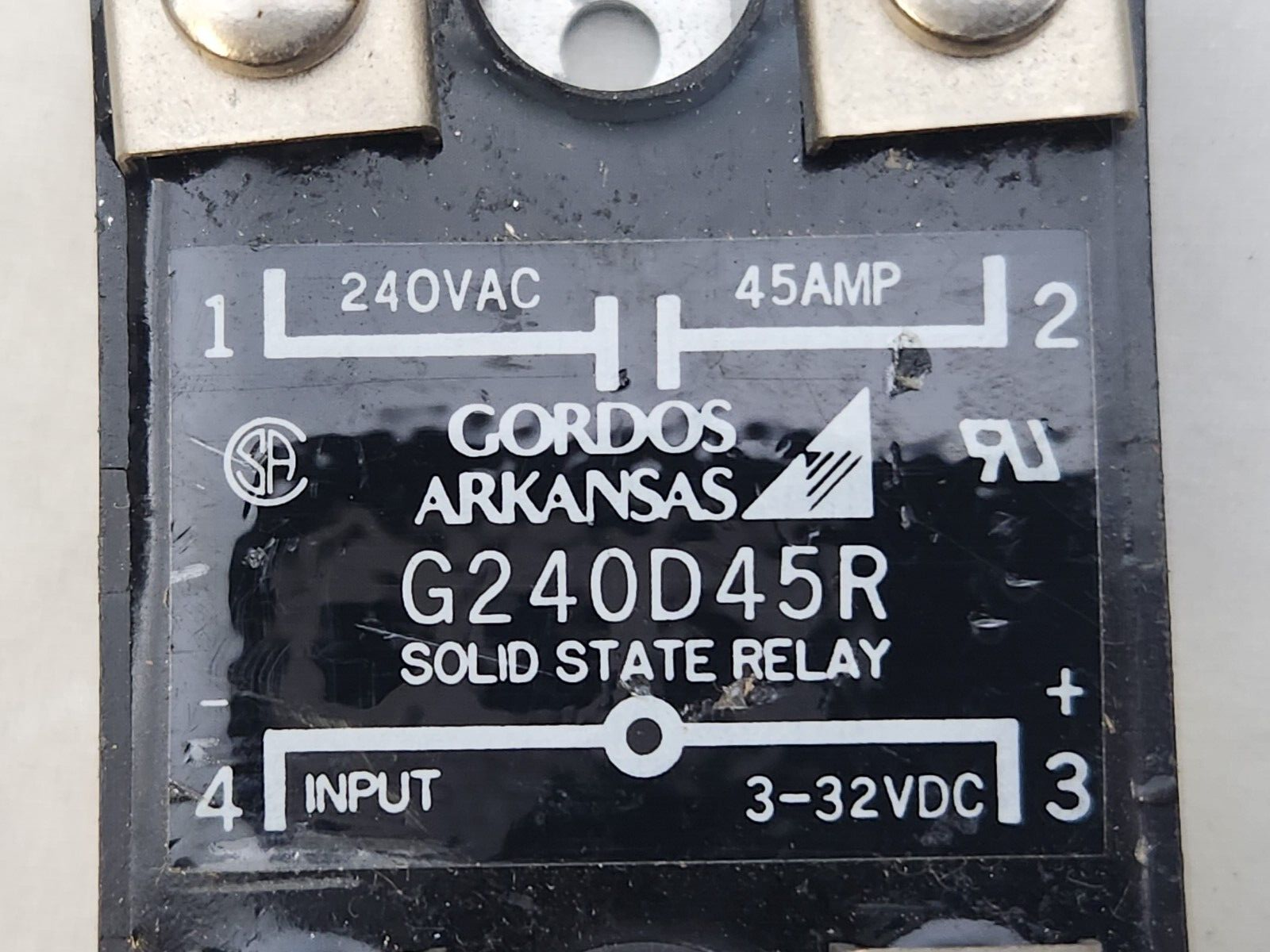 GORDOS G240D45R SOLID STATE RELAY, 240VAC 45AMP, 3-32VDC,