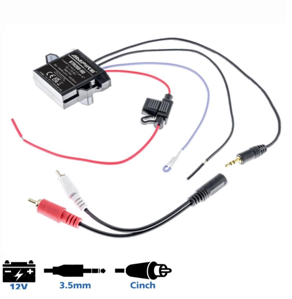 Ampire BTR200-HD Bluetooth Audio Interface Adapter For Many Vehicles 12 Volt