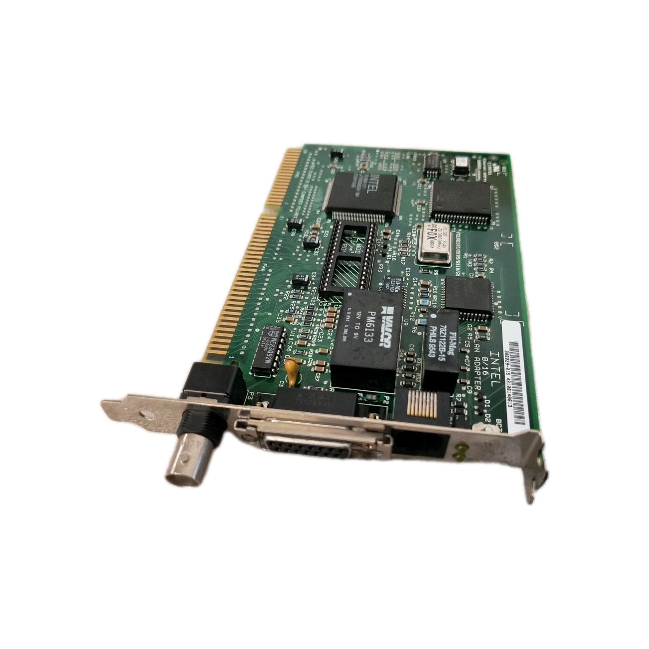 VINTAGE INTEL 8/16 ISA 16 BIT ETHERNET CARD THICK THIN RJ45 EJMPCED LAN3