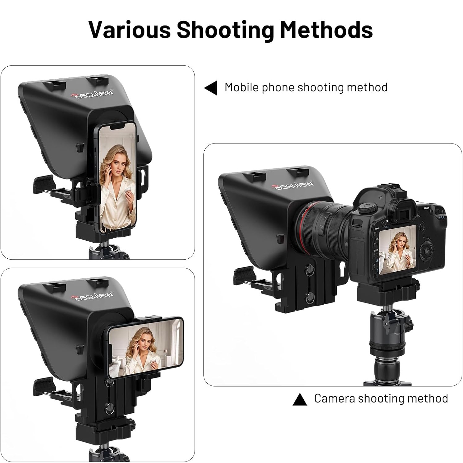 Desview T3 Teleprompter for Camera & Smartphone Video Recording Live Streaming