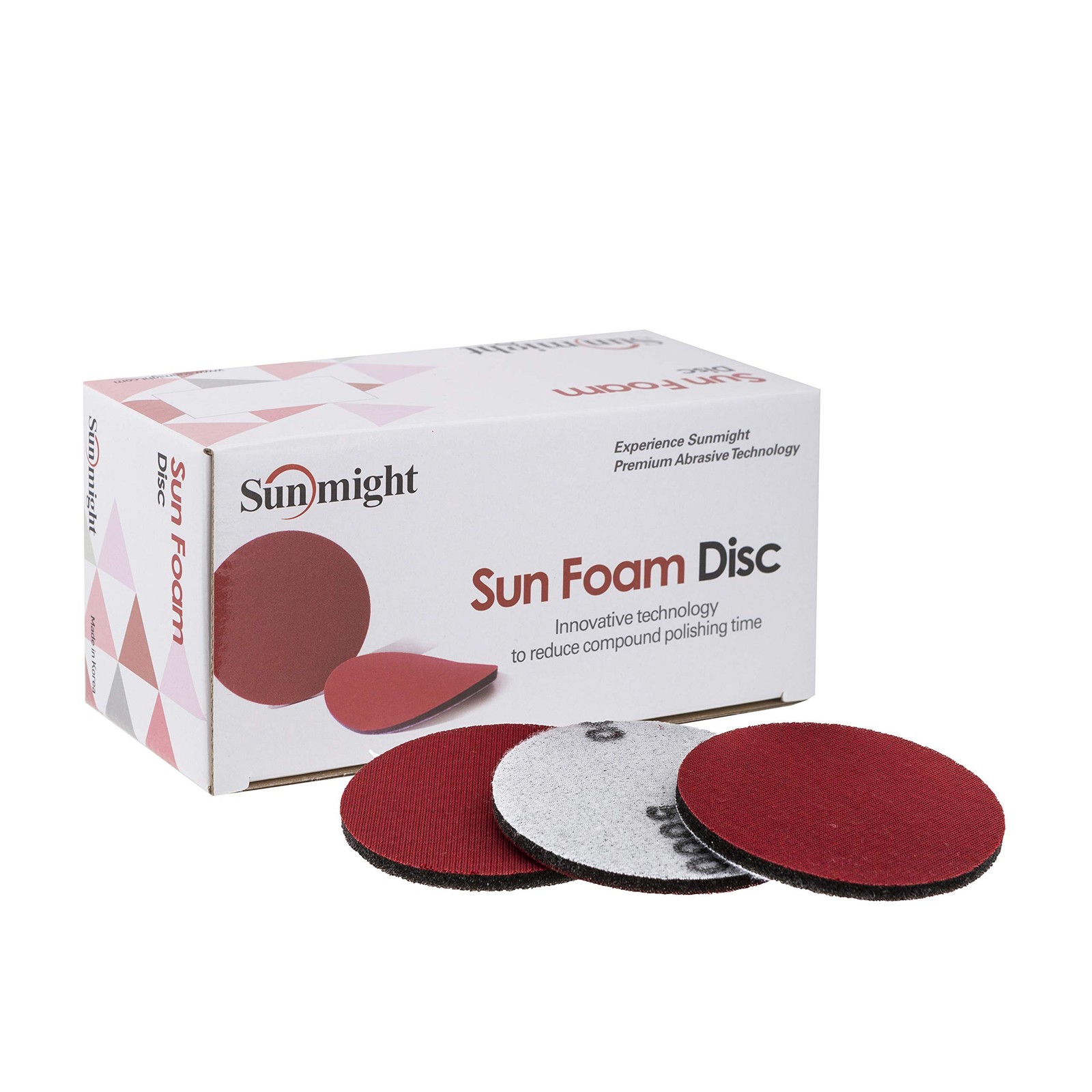 Sunmight Usa SUN-96125 Sunfoam - 3" No Hole Grip Foam Disc , 3000 Grit, Box/20