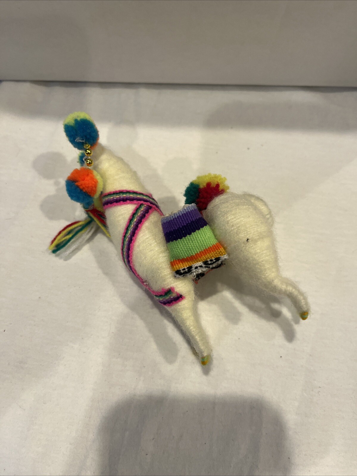 Peruvian Llama Folk Art Figure Plush Multi Color