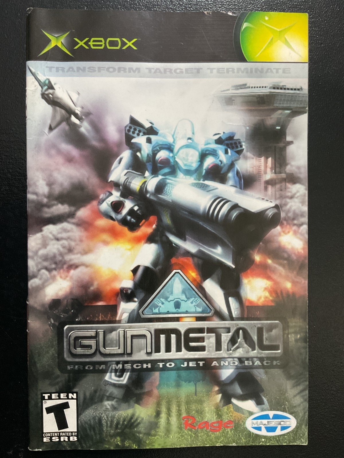 Gun Metal Microsoft XBOX Instruction Manual Only