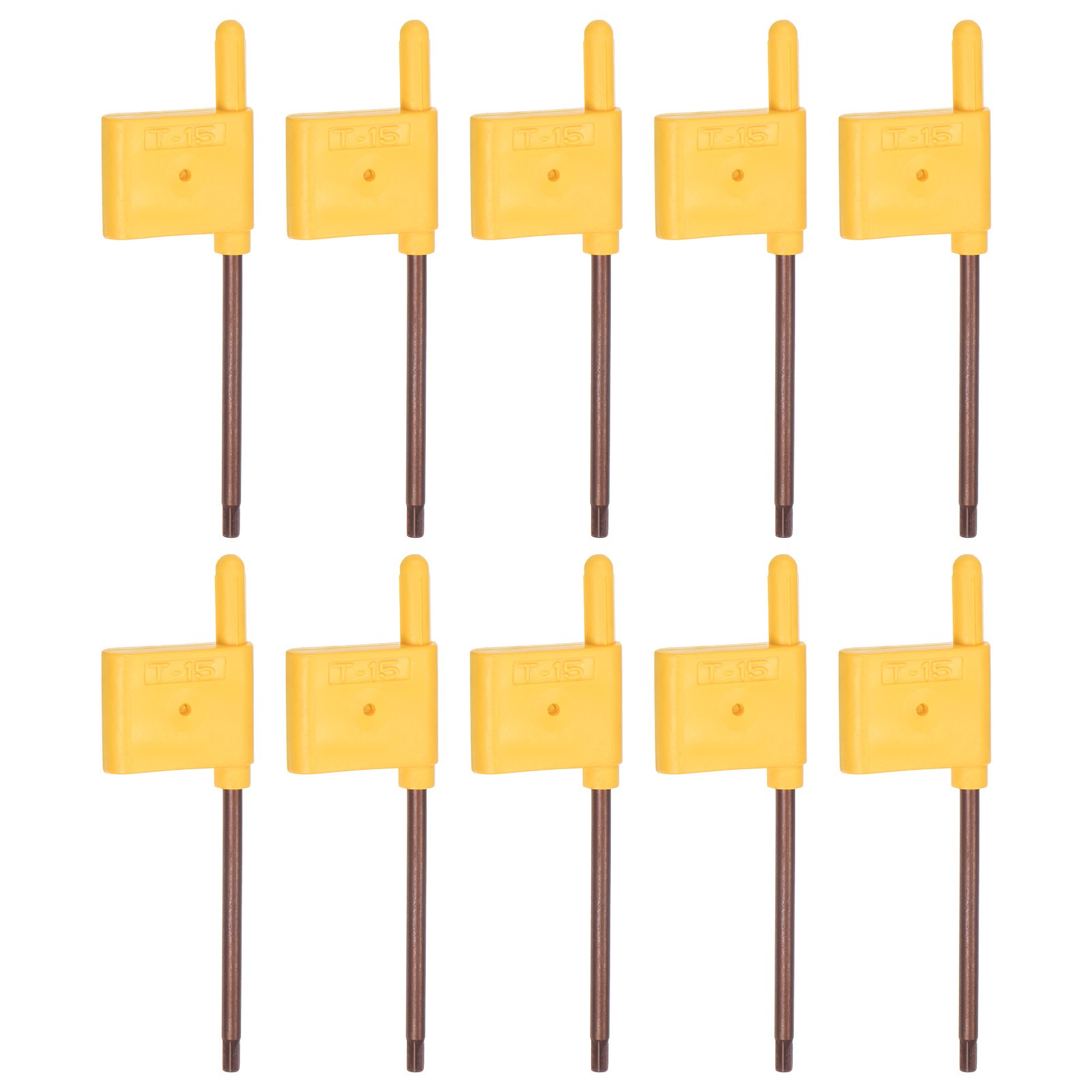 10pcs Torx Screwdriver T15 S2 Flag Handle Star Driver Key Wrench Spanner Yellow