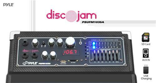 Pyle PSUFM1035A 1000 W Disco Powered Two-Way Bluetooth Speaker w/ DJ Lights