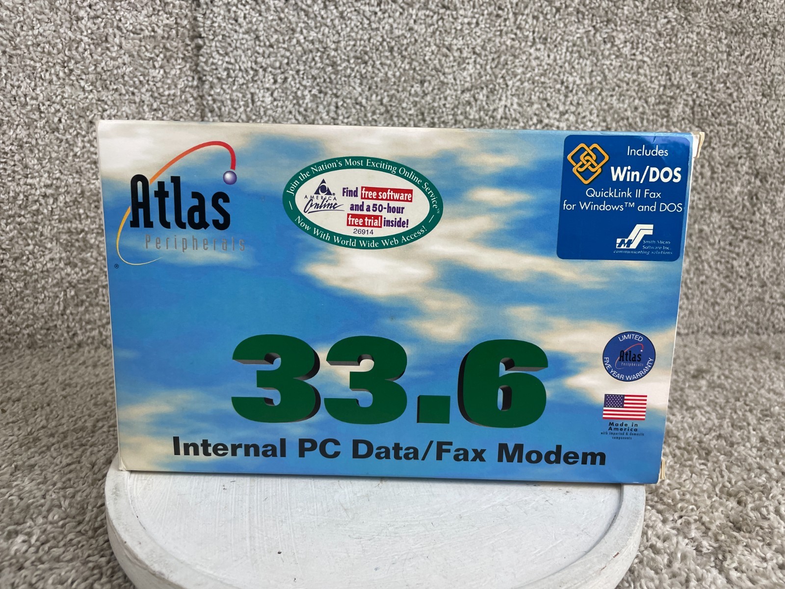 Vintage Atlas Peripherals 33.6 Internal PC Data/Fax Modem