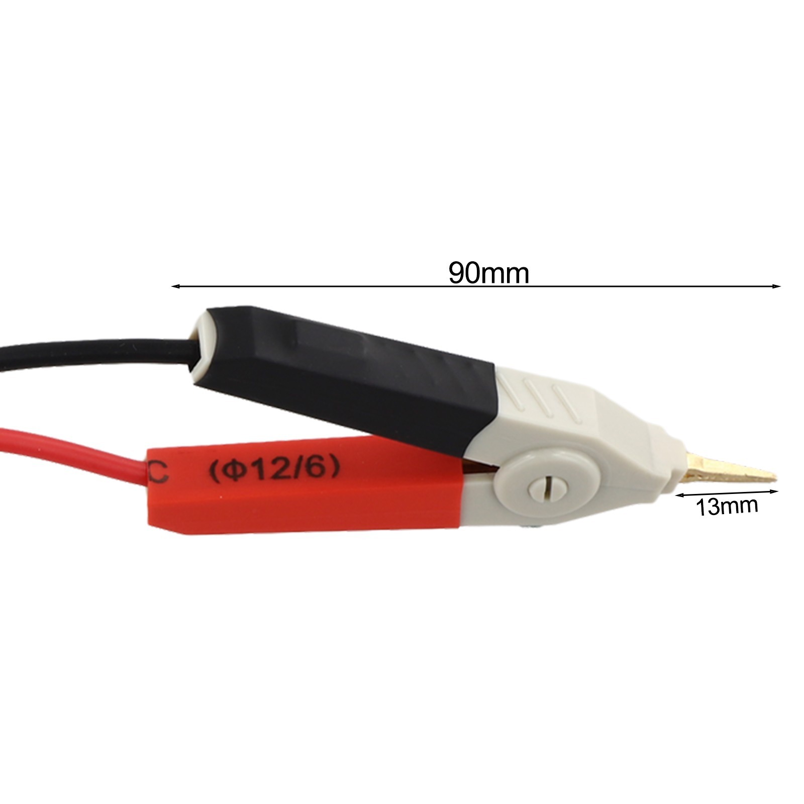 Kelvin Test Clip Patch Test Clip for Capacitor Testing Black and Red Connector