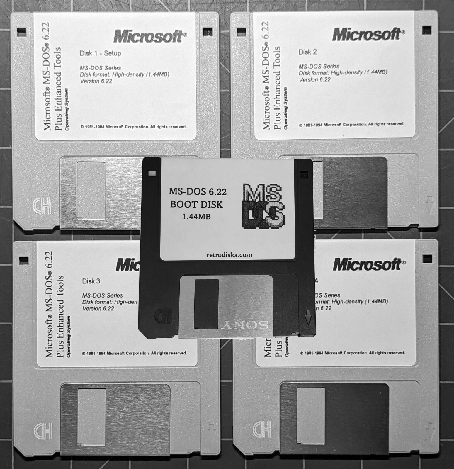Microsoft MS-DOS 6.22 Installer + Boot Floppy Combo - 3.5" 1.44MB