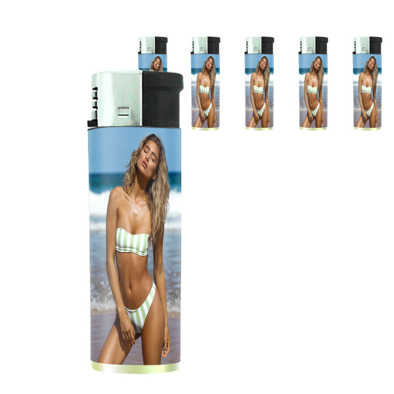 Hawaiian Pin Up Girls D6 Lighters Set of 5 Electronic Refillable Butane