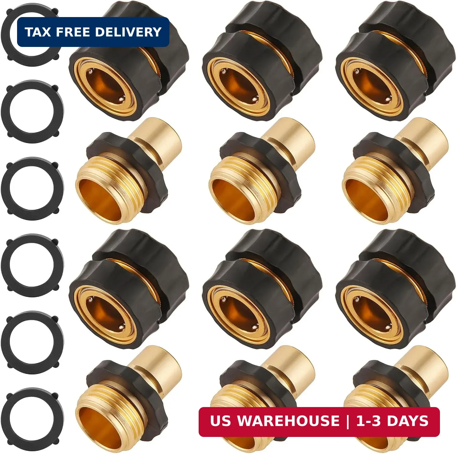 BILAL 6 Set Quick Connect Hose Fittings for Garden Hose Quick Connector | 3/4 In