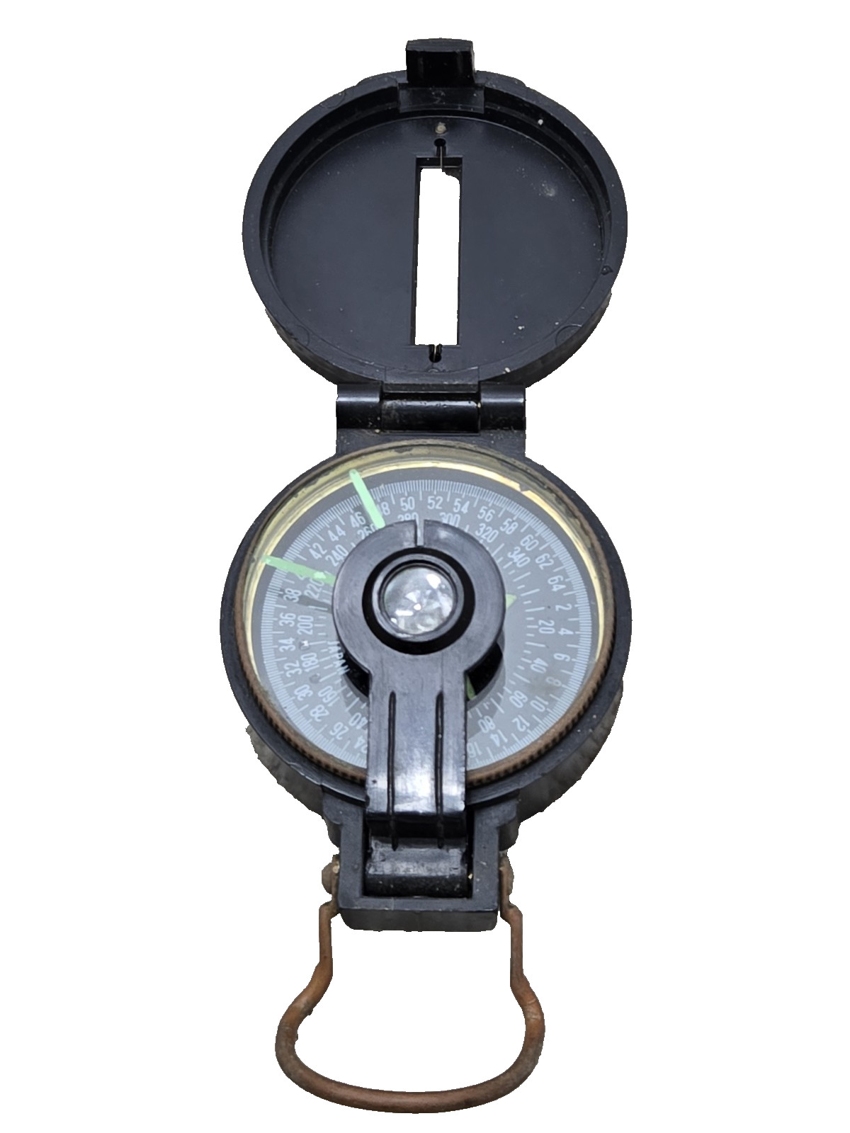 lensatic engineer compass black plastic compact portable navagation survival