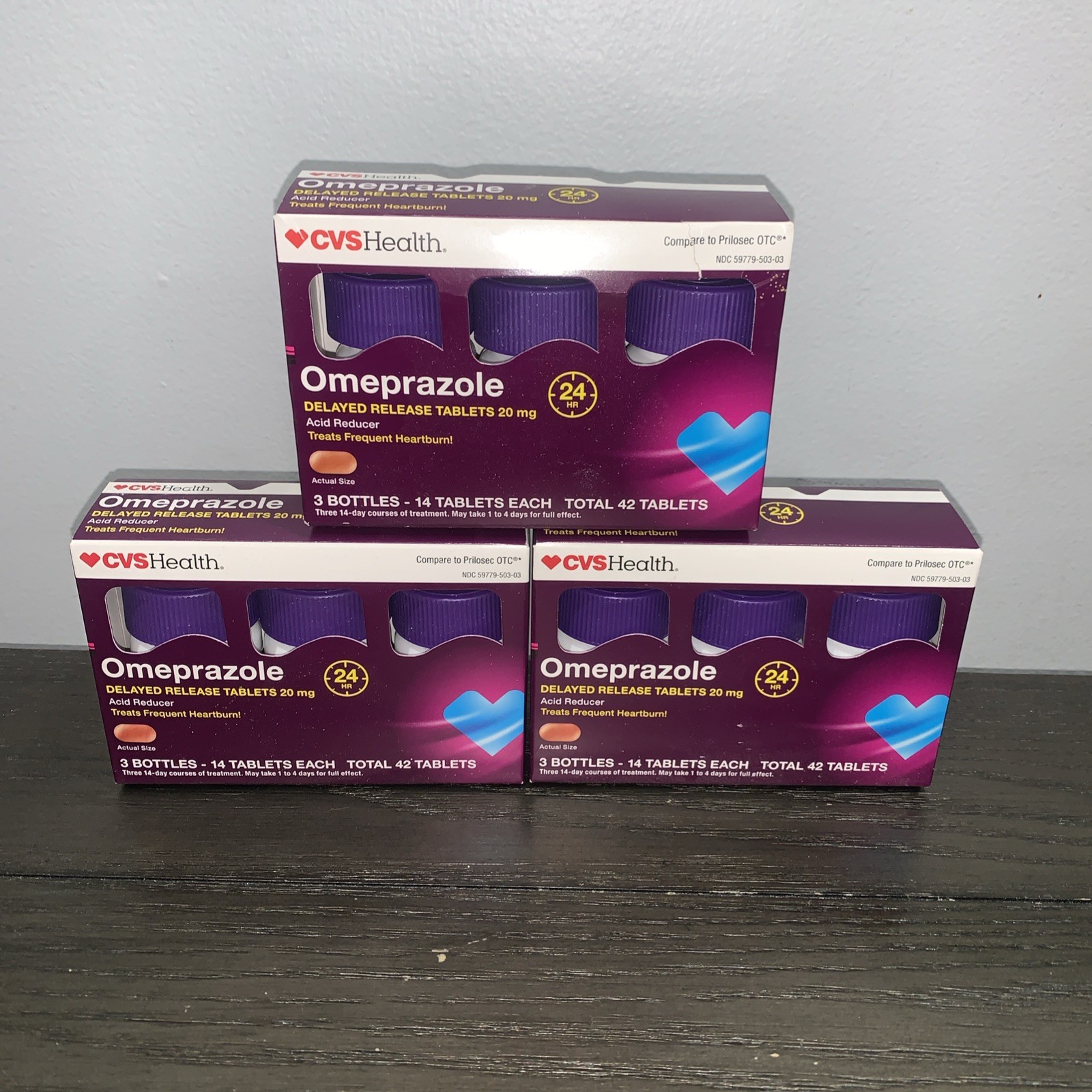 NINE 14 count CVS Omeprazole 20mg Acid Reducer. 126 Tablets. 01/2027