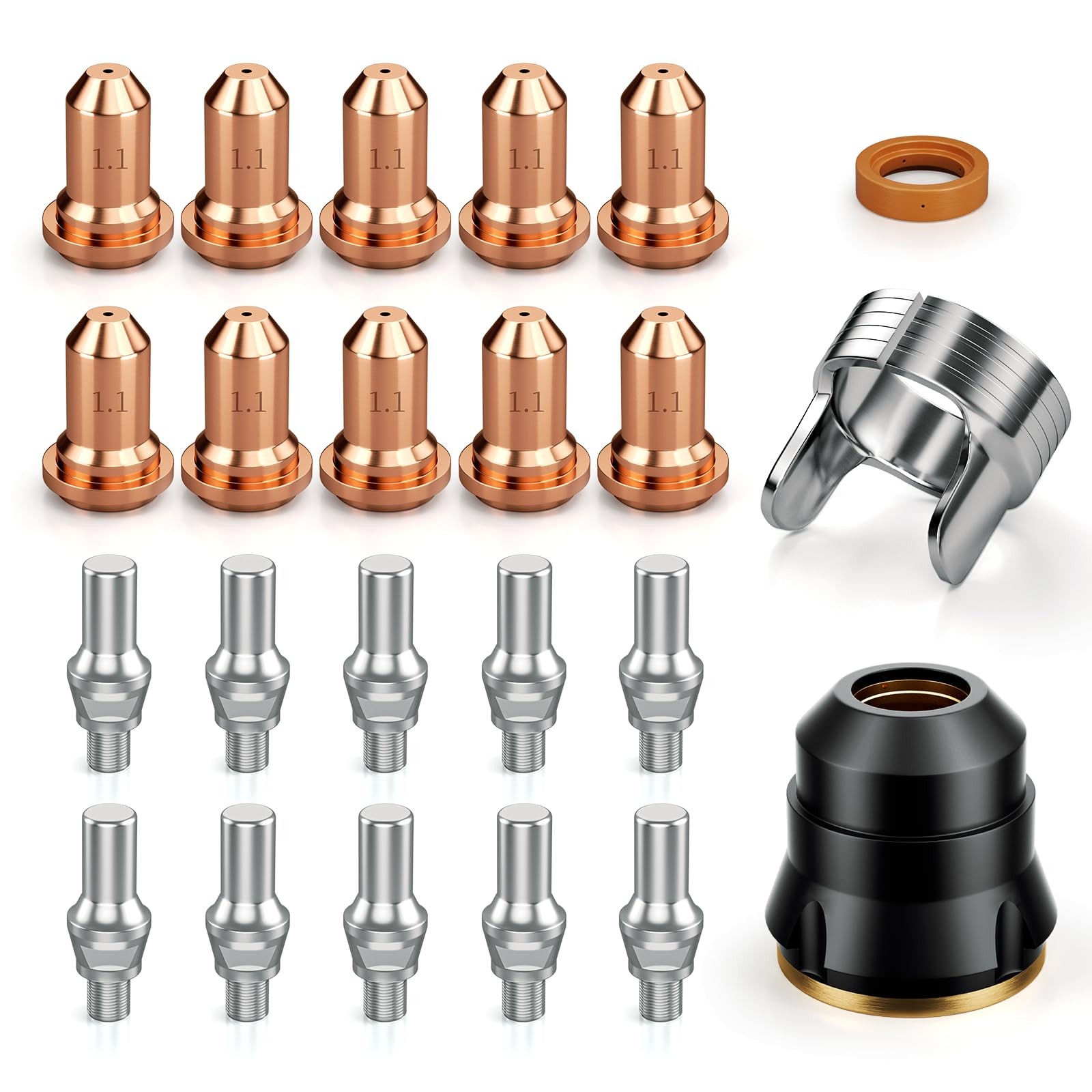23Pcs IPT60 Plasma Cutter Torch Consumables, .045" Plasma Cutter Accessories ...