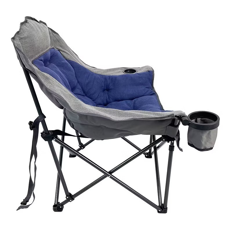 Outdoor Folding Club Chairs Heavy Duty Padded for Camping Patio Beach Cup Holder
