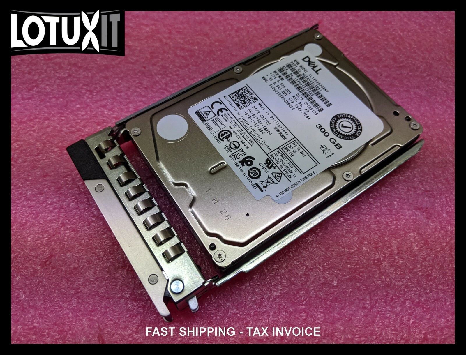 Dell 300GB 15K 12G SAS 2.5 HDD 377CF with Gen 14 Caddy 12Gbps