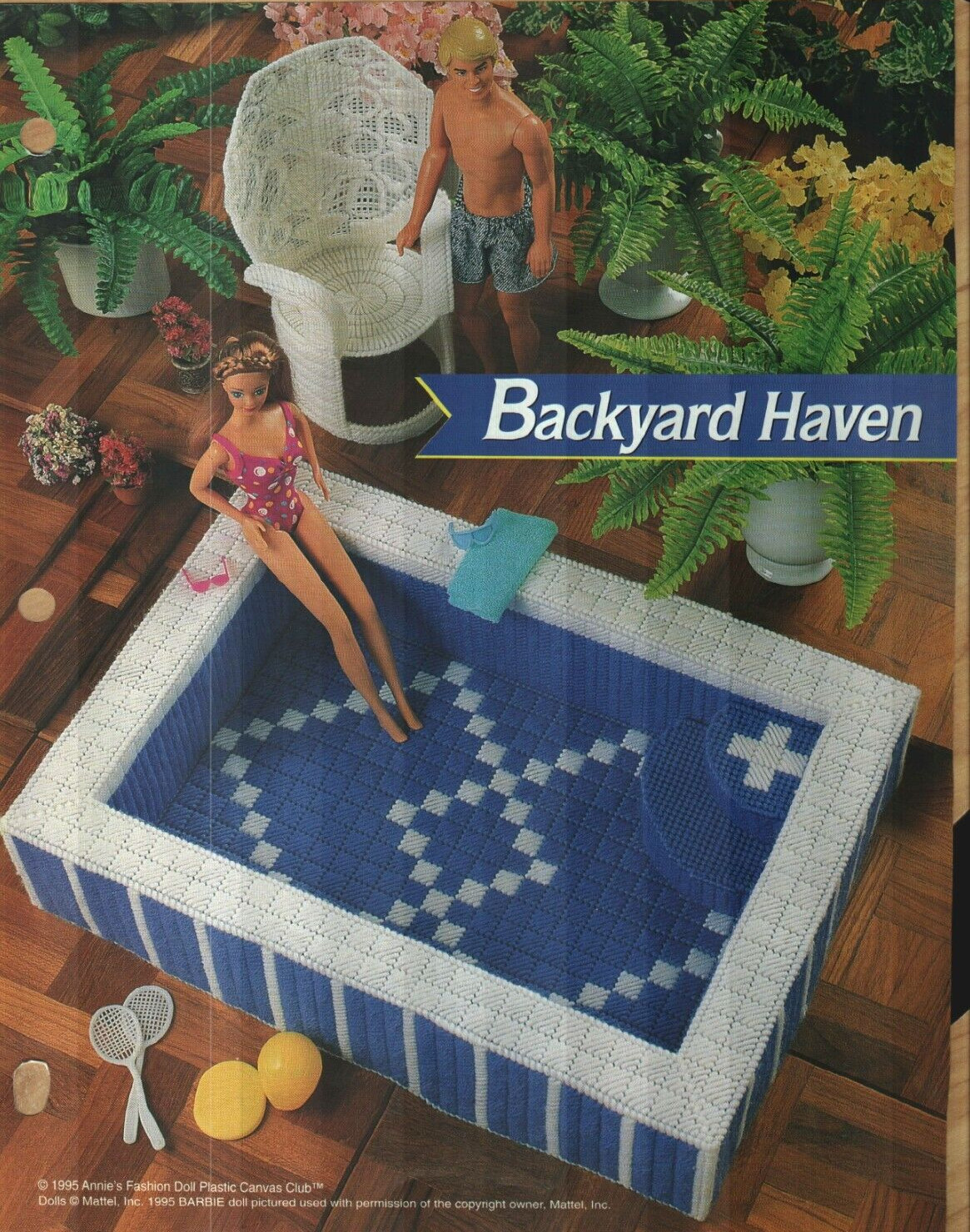 NEW BACKYARD HAVEN HOT TUB & CHAIR ANNIES PLASTIC CANVAS PATTERN INSTRUCTIONS