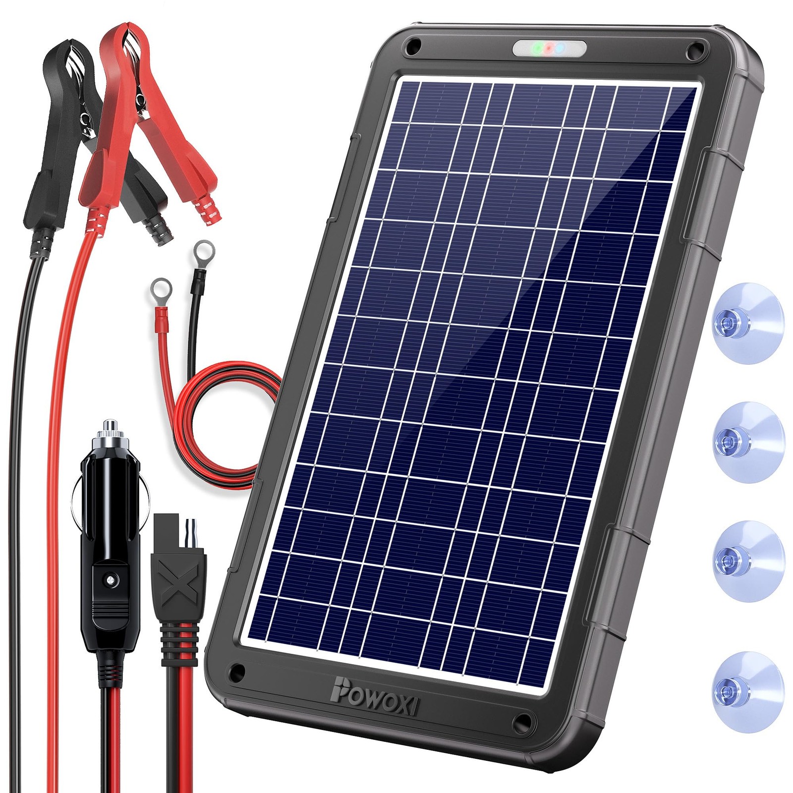 12V 12W Solar Car Battery Trickle Charger Maintainer with Smart PWM Controller