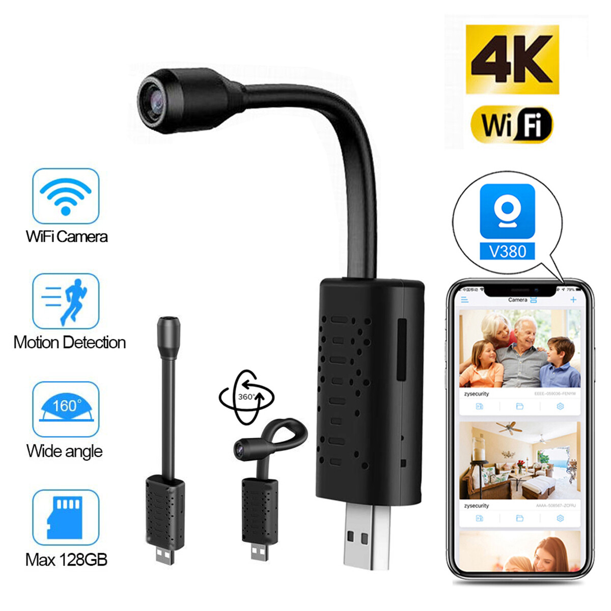 1080P HD Wifi Camera Motion Detection Recorder Night Vision Home Security Camera