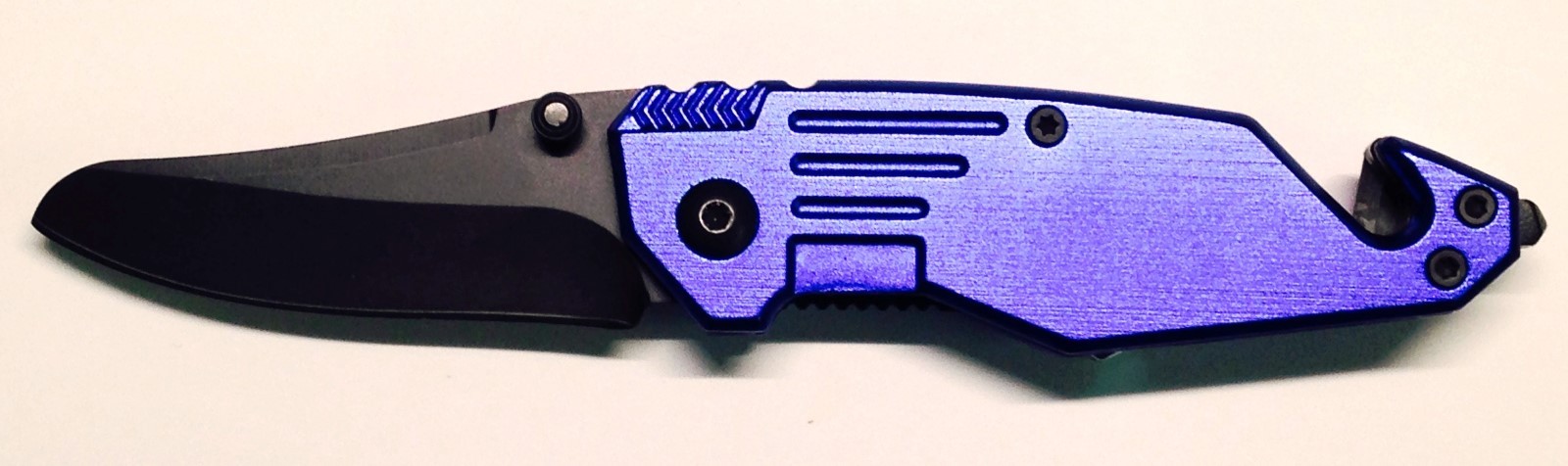 6" Tactical Knife, Blue, Rope Cutter, Glass Breaker