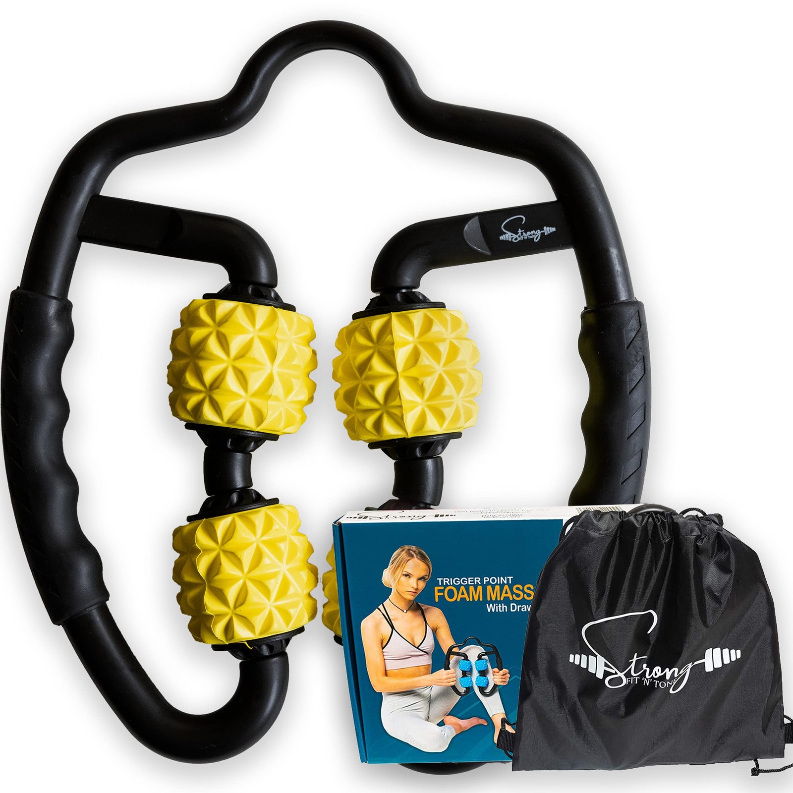 Muscle Roller for Muscles Deep Tissue/w Drawstring Gym Bag | Cellulite Remove...