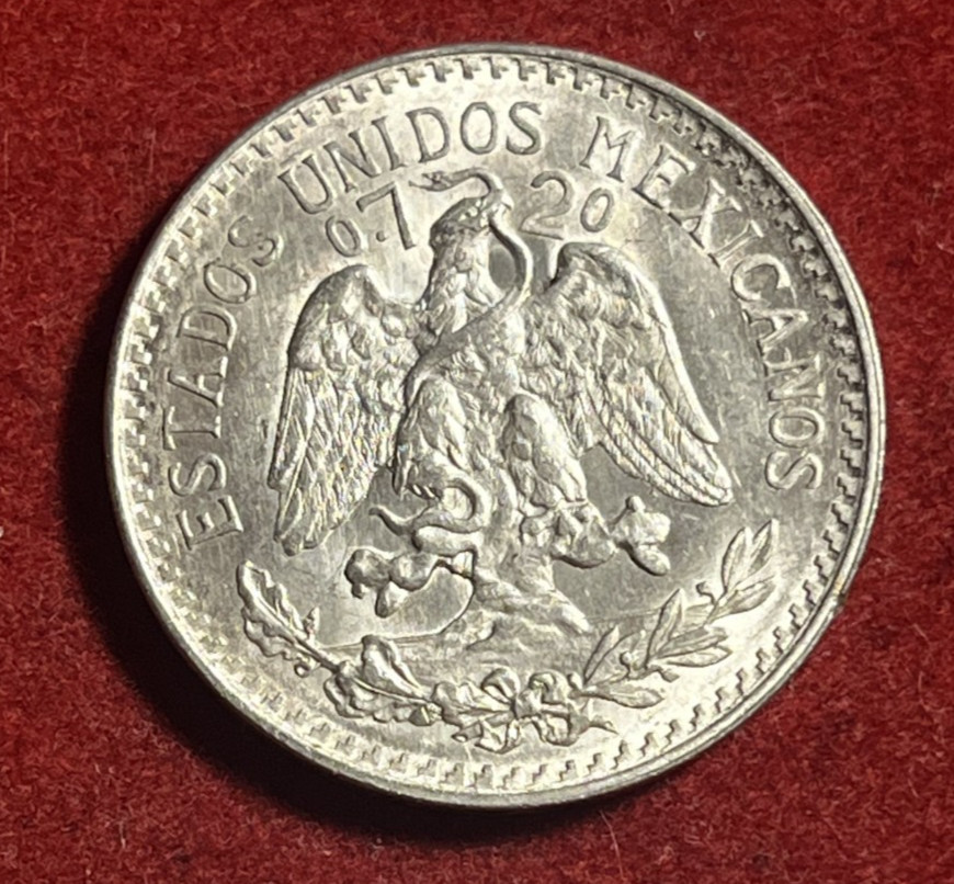 Mexico 50 Centavos 1942 UNC Silver Coin Better Date KM#447 T11923
