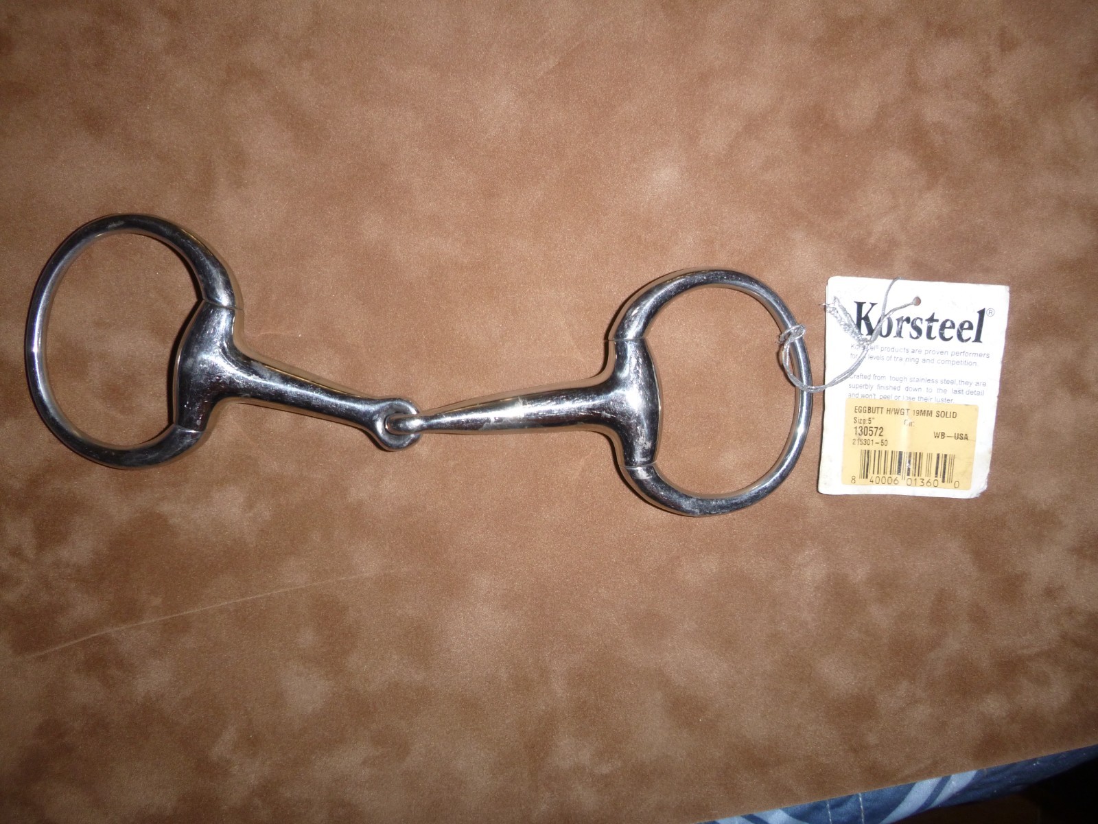 Korsteel Eggbutt Snaffle Horse Bit 5” Stainless Steel