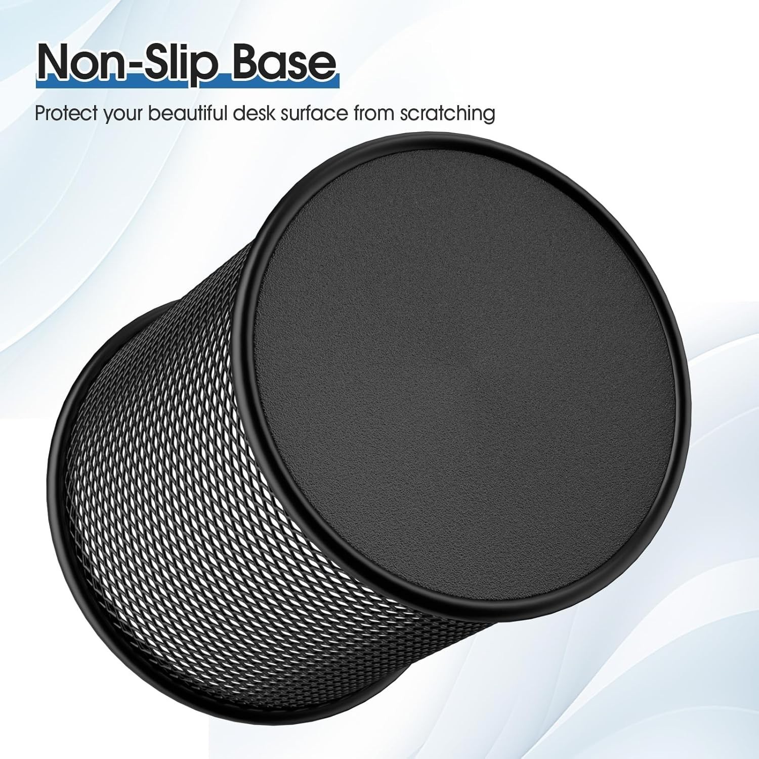 Versatile 3-Pack Pencil Holders - Black Mesh Metal Organizers for Any Desk