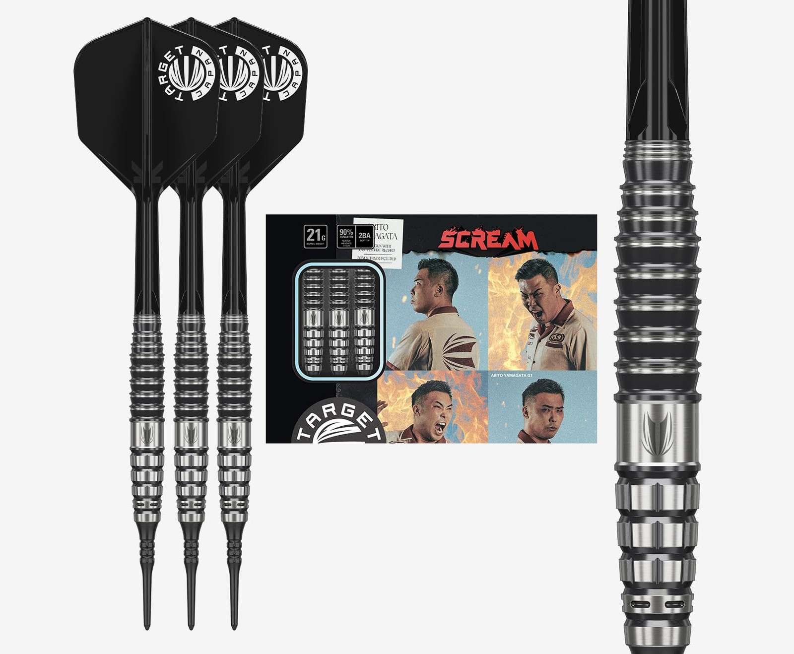 PRIME SERIES SCREAM G1 MAX 90% 21g 2BA SOFT TIP DARTS