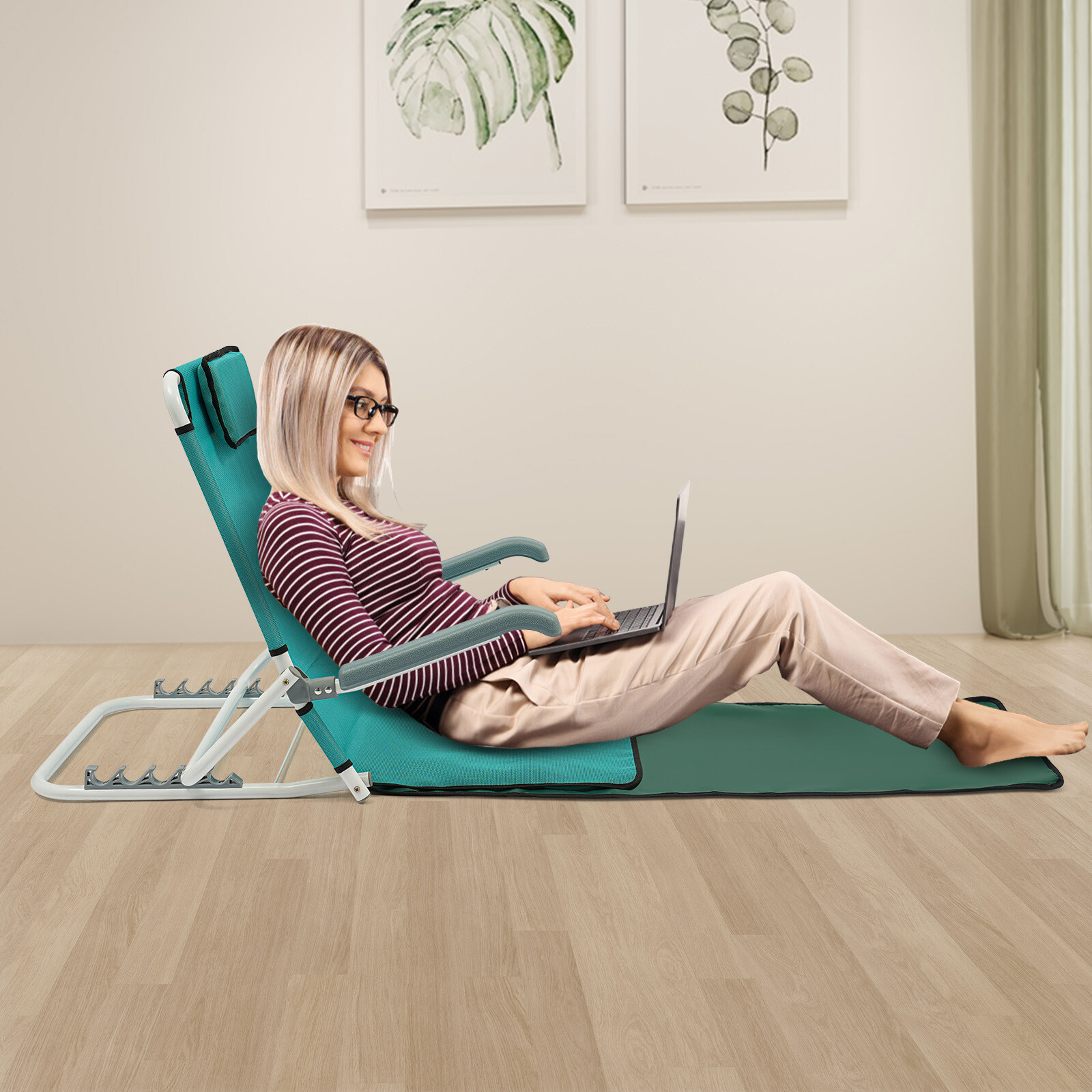 Lake Blue Sit-up Backrest 20°~75° Adjustable Angle Leisure Holder Backrest 90kg