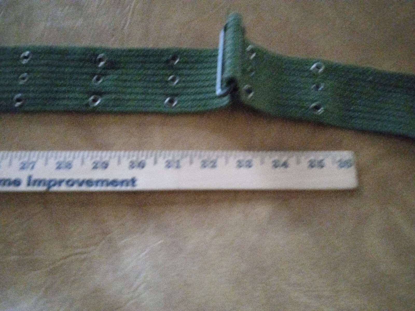 US Military  Nylon OD Green Pistol Belt Brass Buckle Belt Large USED