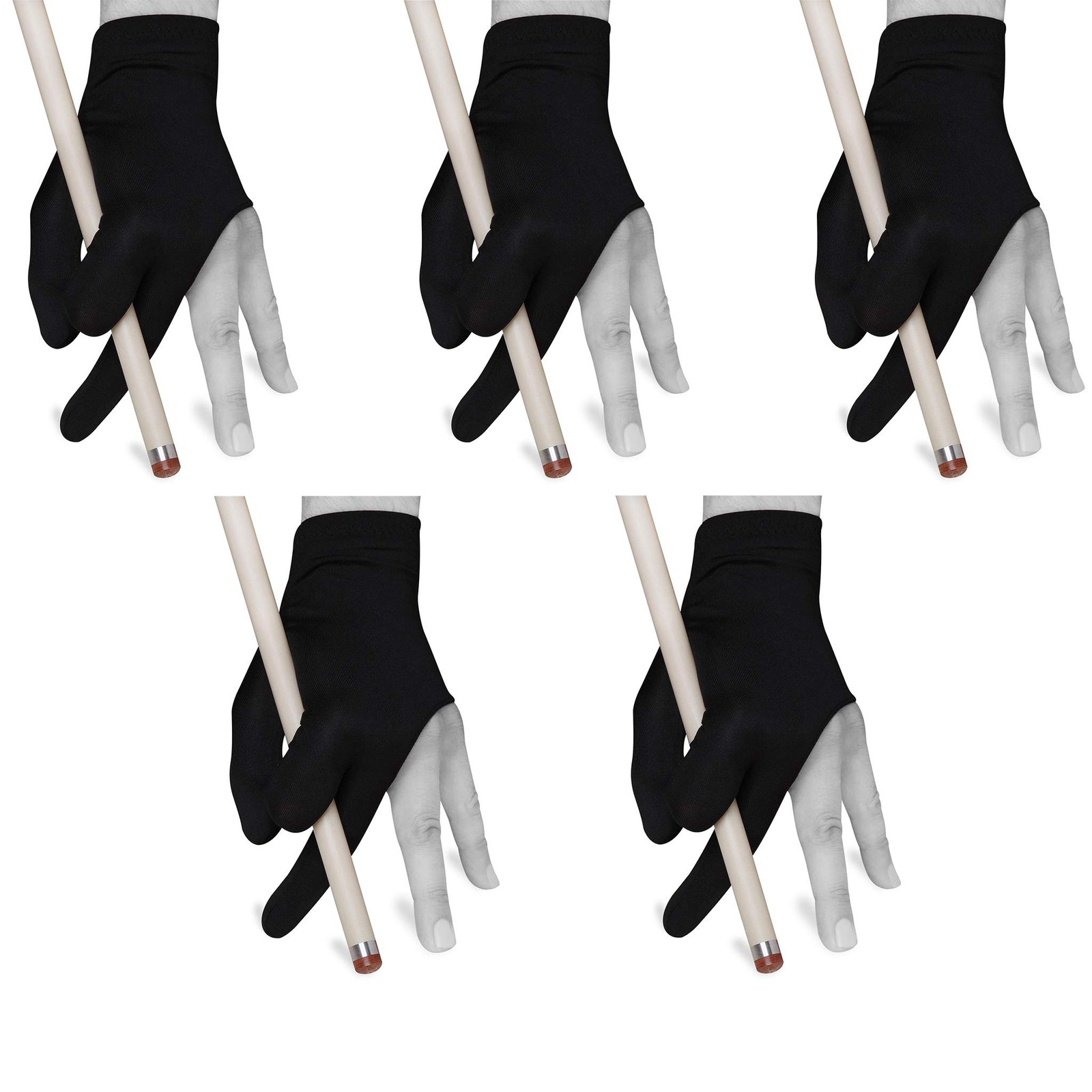 Billiard Gloves for All Sizes  Choose Your Color Black 5 Pack